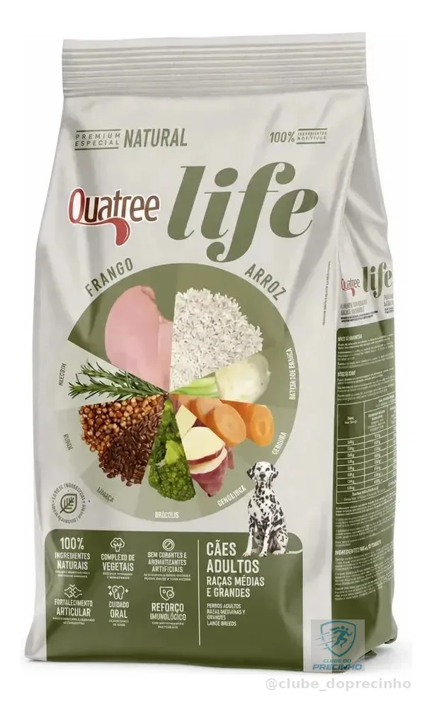 Ração Seca Quatree Life Adulto Médio/Grande Frango Arroz 15kg