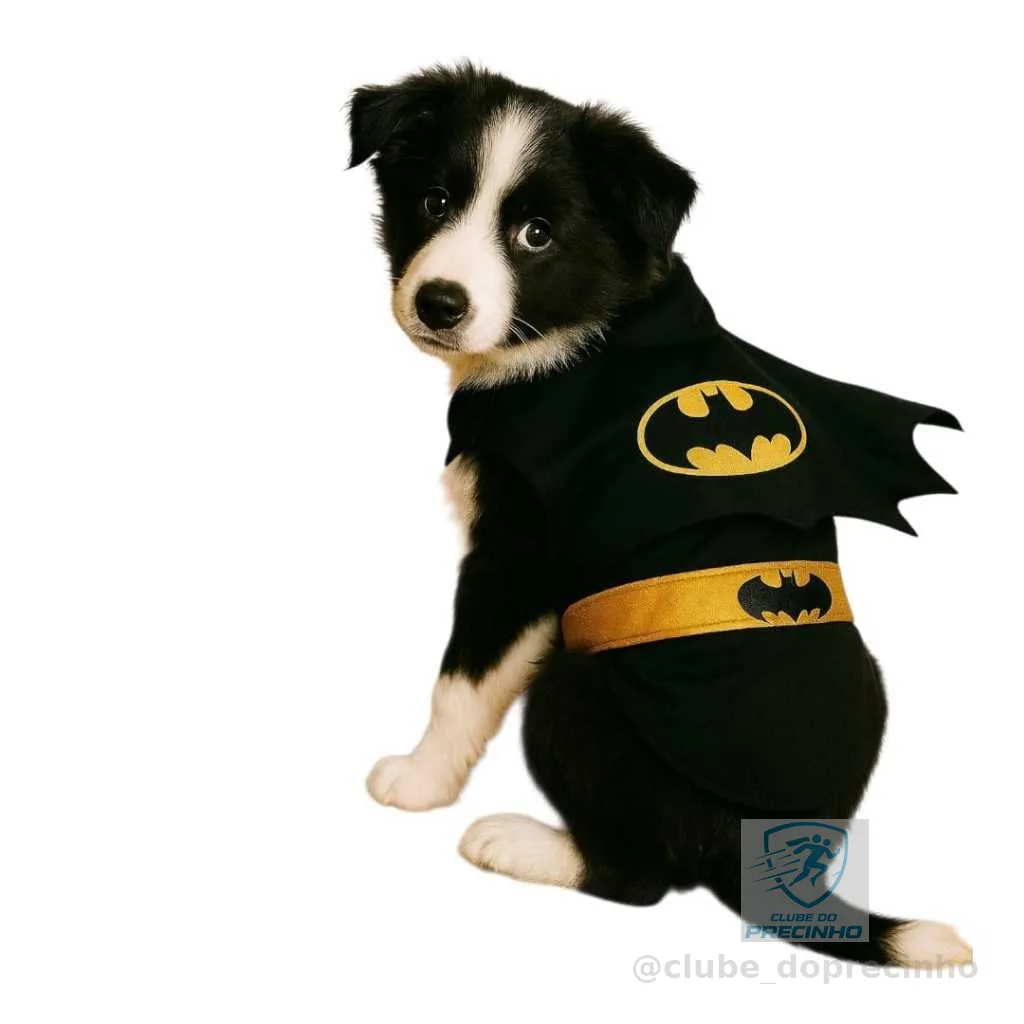 Fantasia Batman Pet com Capa Para Cachorro e Gatos, Roupa Pet Batman