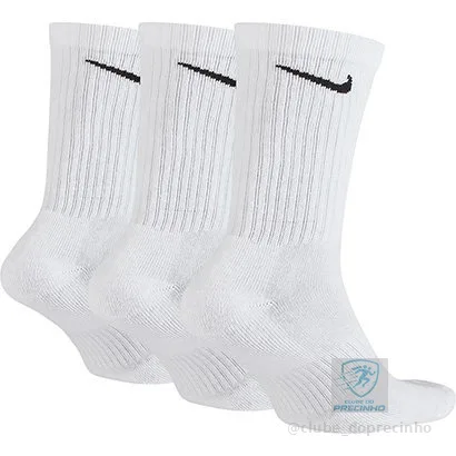 Meia Nike Cano Alto Everyday Cushion Pacote C/ 3 Pares