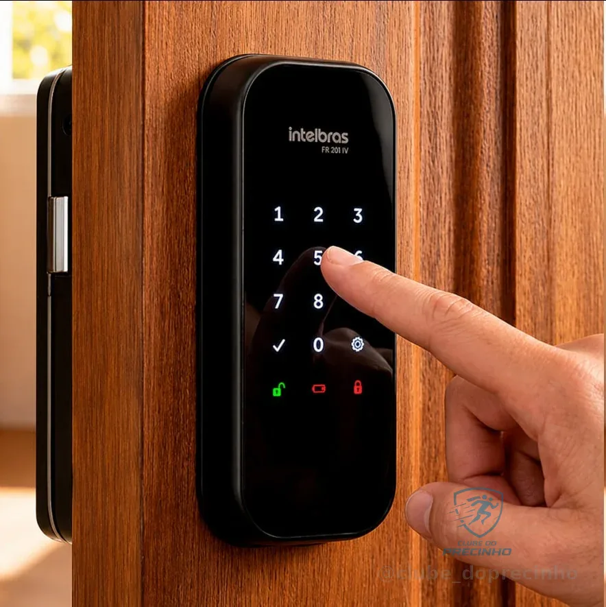 Fechadura Digital De Sobrepor Fr 101 V Preta Intelbras Preto