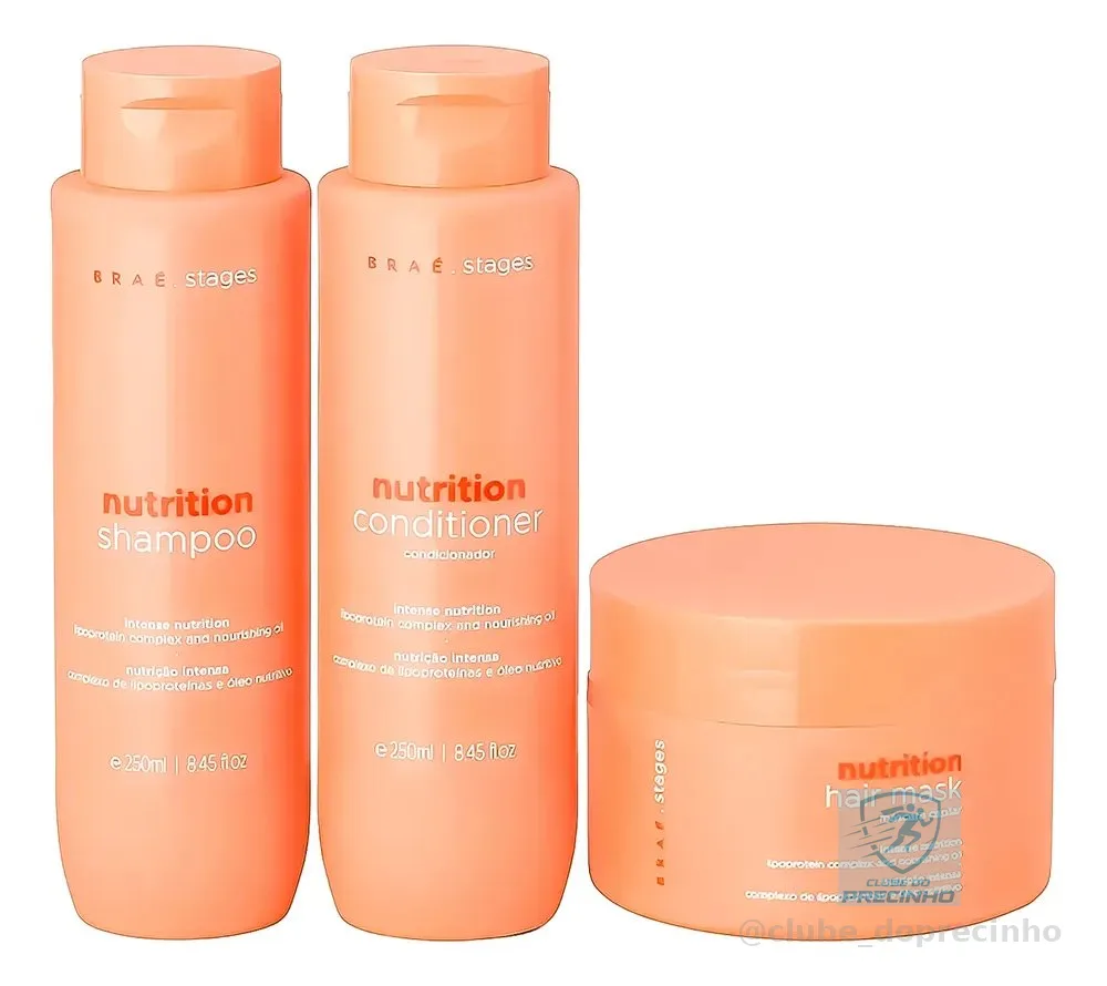 Braé Stages Kit Nutrition Shampoo + Condicionador + Máscara