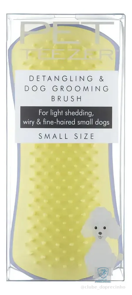 Escova Pet Teezer Detangling Small Cão Pequeno Tira Pelos Lilás Amarelo