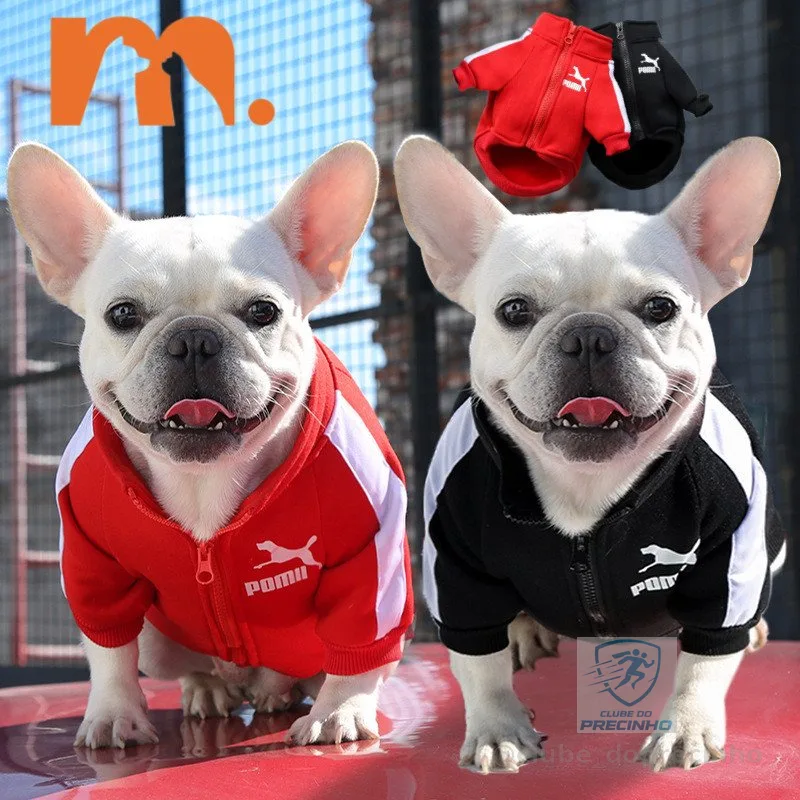 【Muhsinpet】Roupa De Cachorro Moletom Jaqueta De Pet Street Wear Sweatshirt Pet com Jaqueta com Zíper