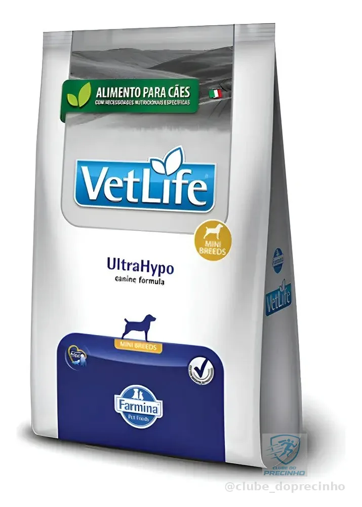 Ração Seca Farmina Vet Life Ultrahypo para Cães Adultos de Raças Mini e Pequenas com Dermatite 2 Kg