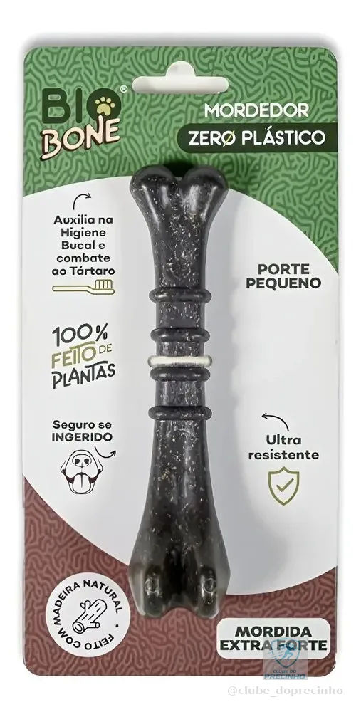 Mordedor Bio Bone Biobone P para Cães Pequenos 100% de Plantas Preto