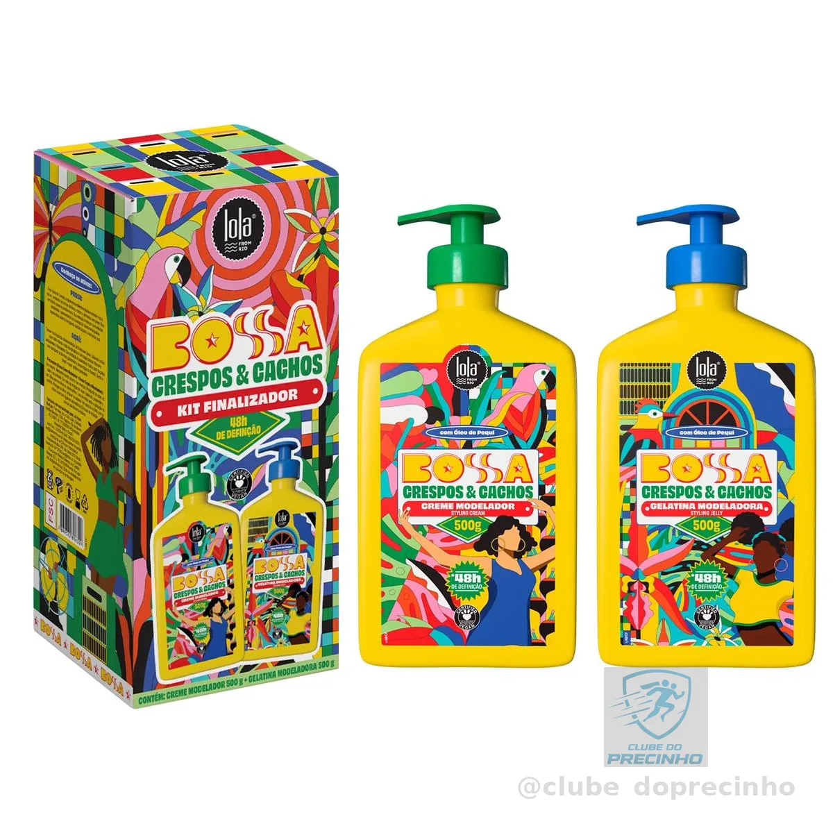 Kit Bossa Cabelos Crespos e Cacheados (Modelador Creme 500 g + Gelatina Modeladora 500 g) - Lola From Rio