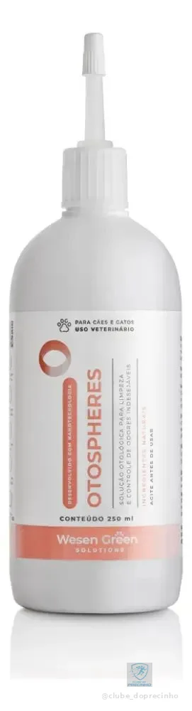 Otospheres Solução Otológica Wesen Green 250ml Cães E Gatos