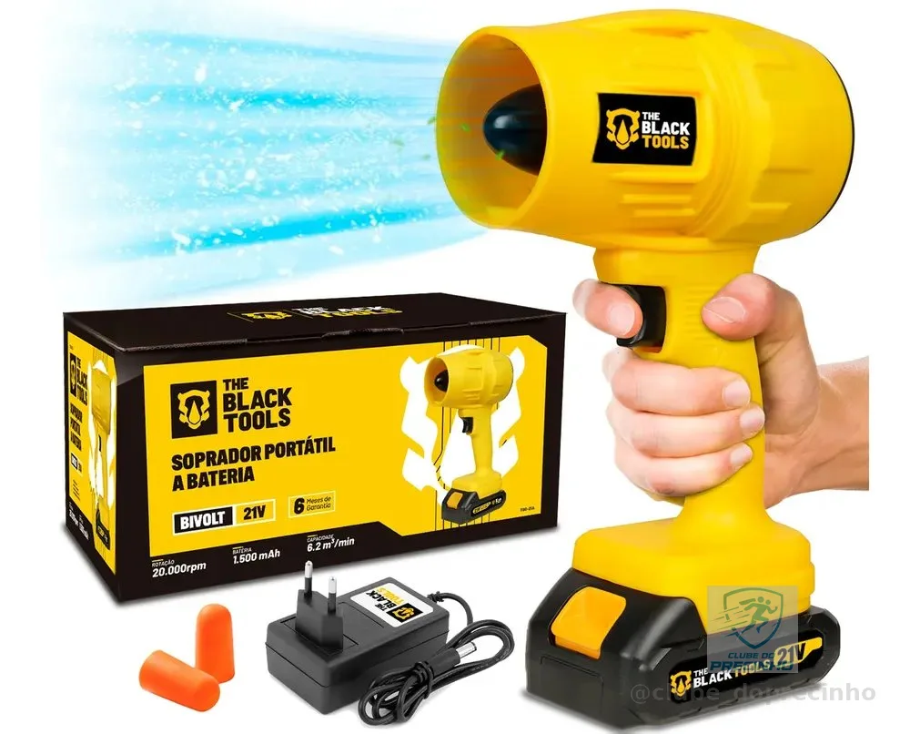 Soprador De Folhas Sem Fio 21v 2000w Alta Velocidade Amarelo 127/220v