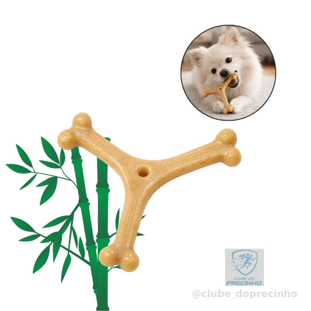 Osso Bamboo Toys Y Truqys Pequeno Mordedor Sabor Bacon