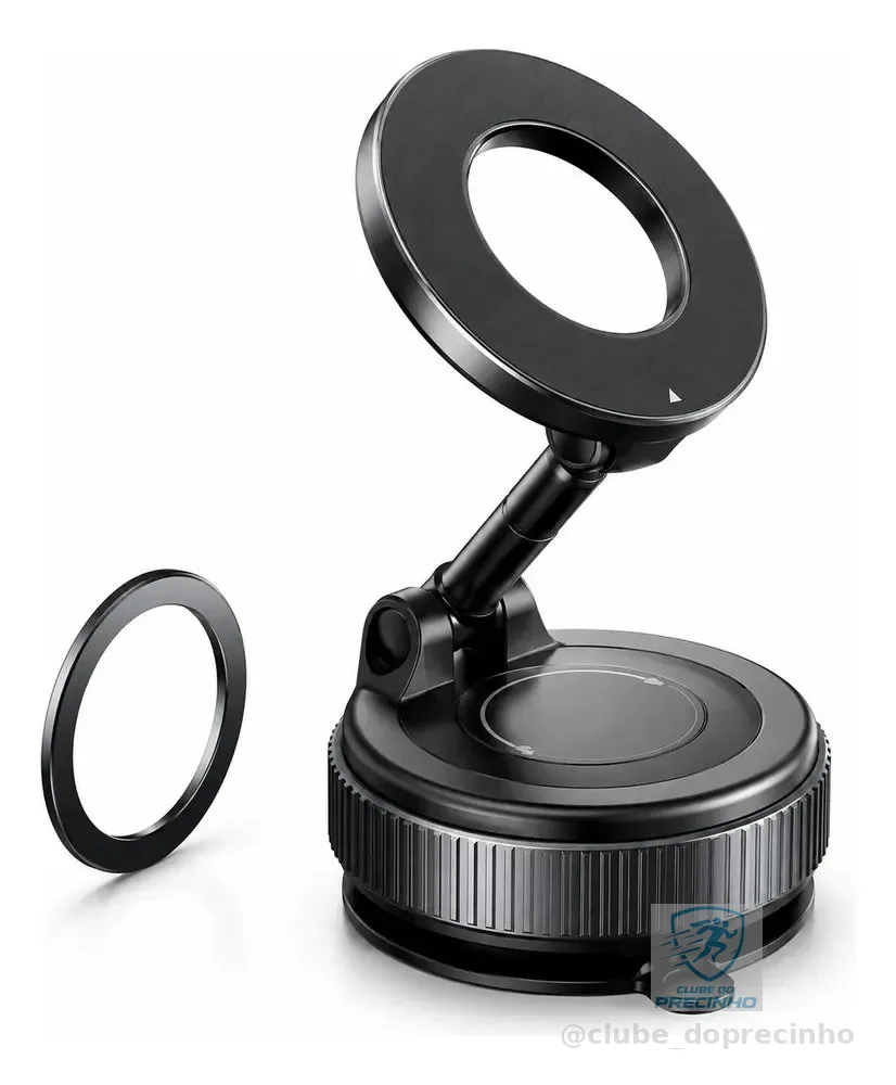 Suporte Celular Carro Magnético Rotativo 360dobrável Ventosa Preto