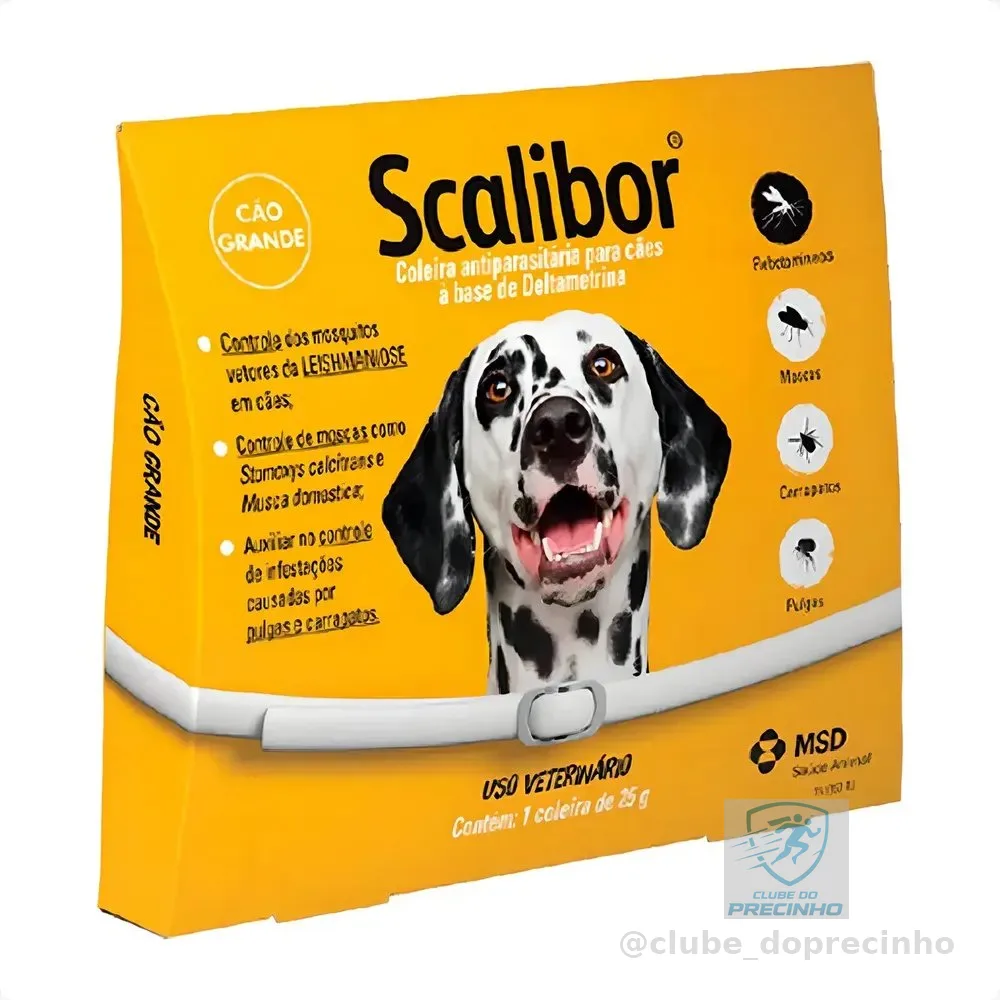 Coleira Antiparasita Scalibor 65 cm Proteção 4 Meses Pulgas e Mosquitos