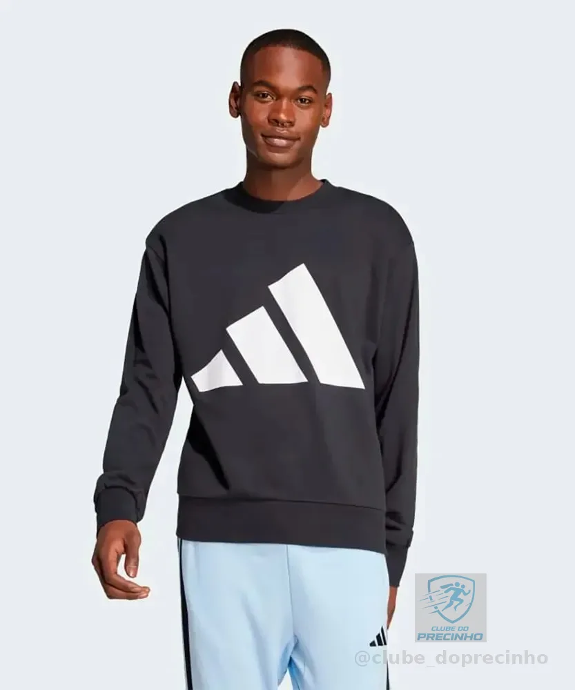 Moletom Masculino Essentials Big Logo adidas S Preto/branco Liso