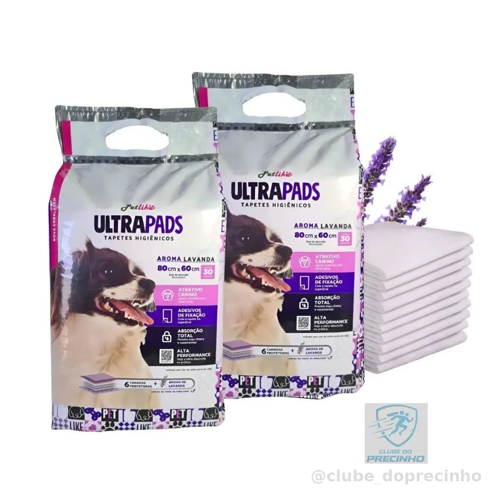 60 Unidades Tapete Higiênico Ultra Pad KIT 60 un 80x60cm Lavanda Cães Tapete Higienico - Cachorro
