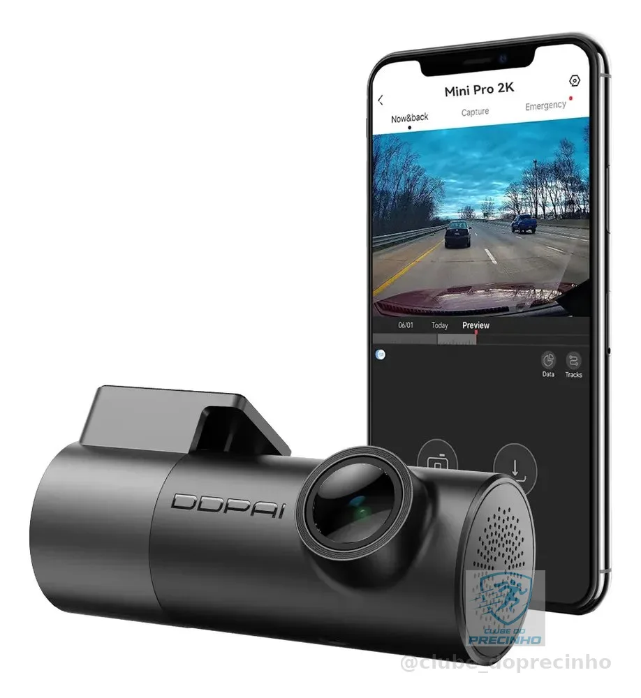 Câmera Veicular Ddpai Mini Pro 2k Para Carro Com App