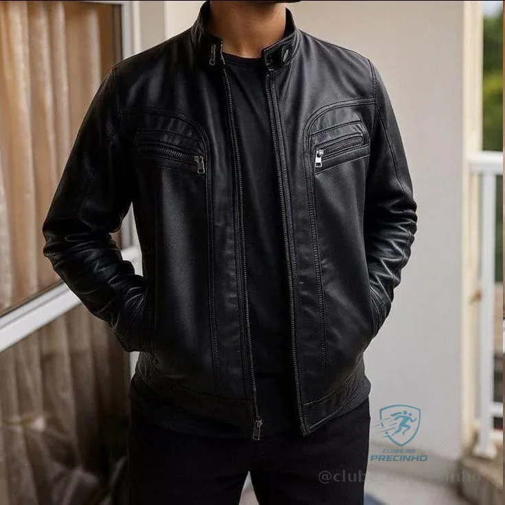 Jaqueta De Couro Masculina Casaco Frio Impermeavel Inverno