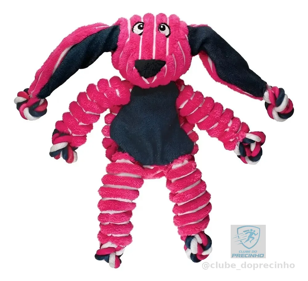 Pelucia Kong Floppy Knots Coelho Grande P/ Cães Rosa