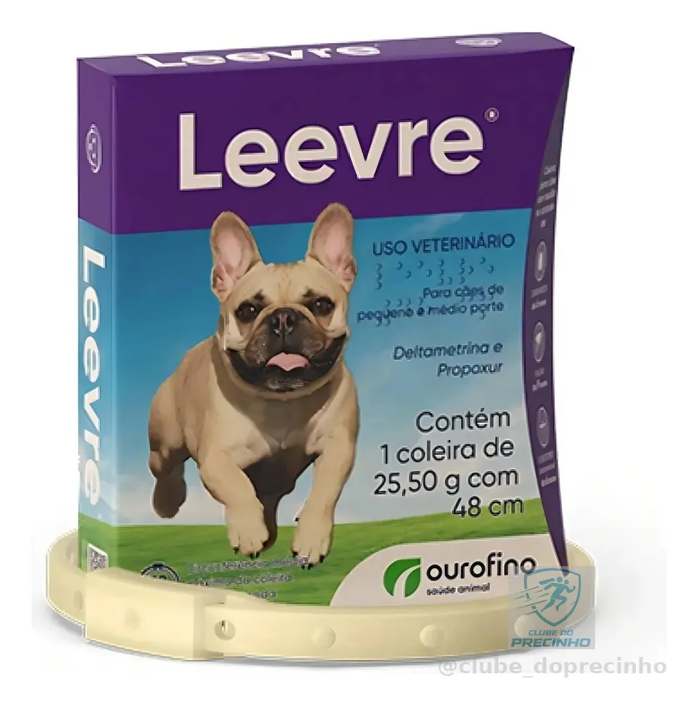 Coleira Antipulgas Carrapatos Leevre Ourofino 48cm Cães