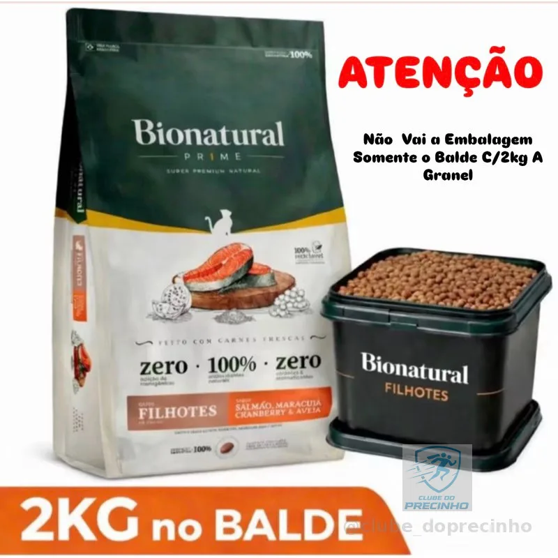 Ração Super Premium Bionatural Gatos FIlhotes  2KG No Blade  Sabor Salmão