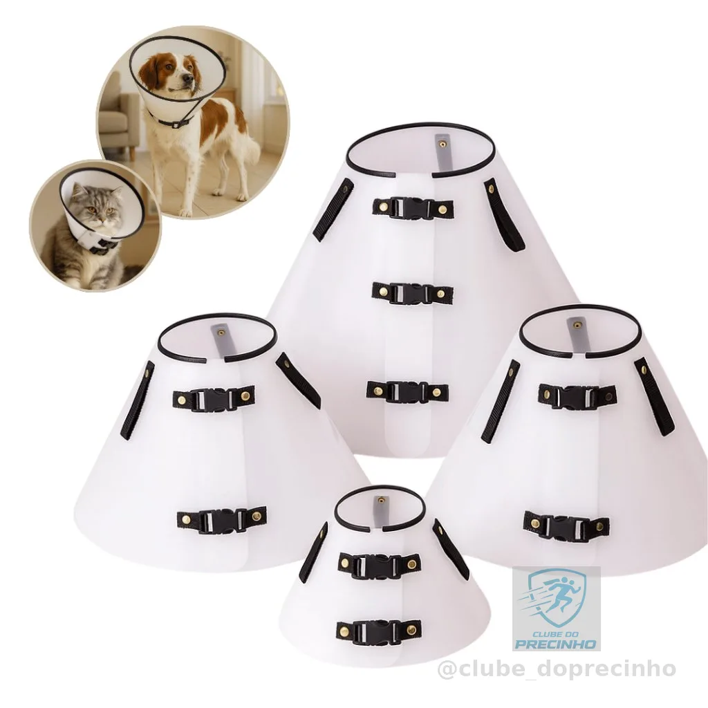 Colar Elizabetano Cirúrgico Pós Operatório Cone Cachorro Gato Pet Diversos Tamanhos