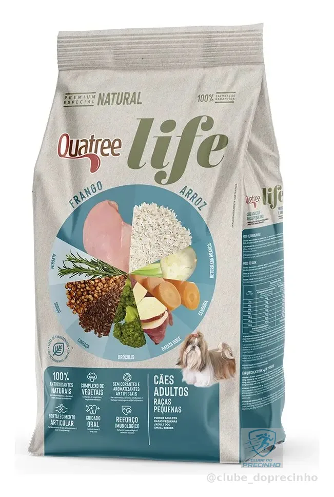 Ração Quatree Life Cão Adulto Raça Pequena Frango/Arroz 15kg