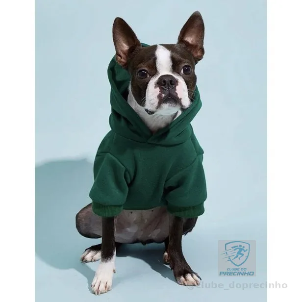 Moletom Pet Cachorro Gato Verde Escuro Capuz
