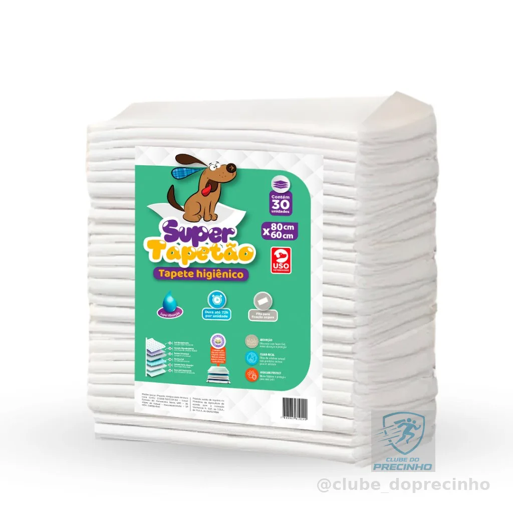 Tapete Higiênico Para Cães Super Tapetão 80 X 60 Com 30