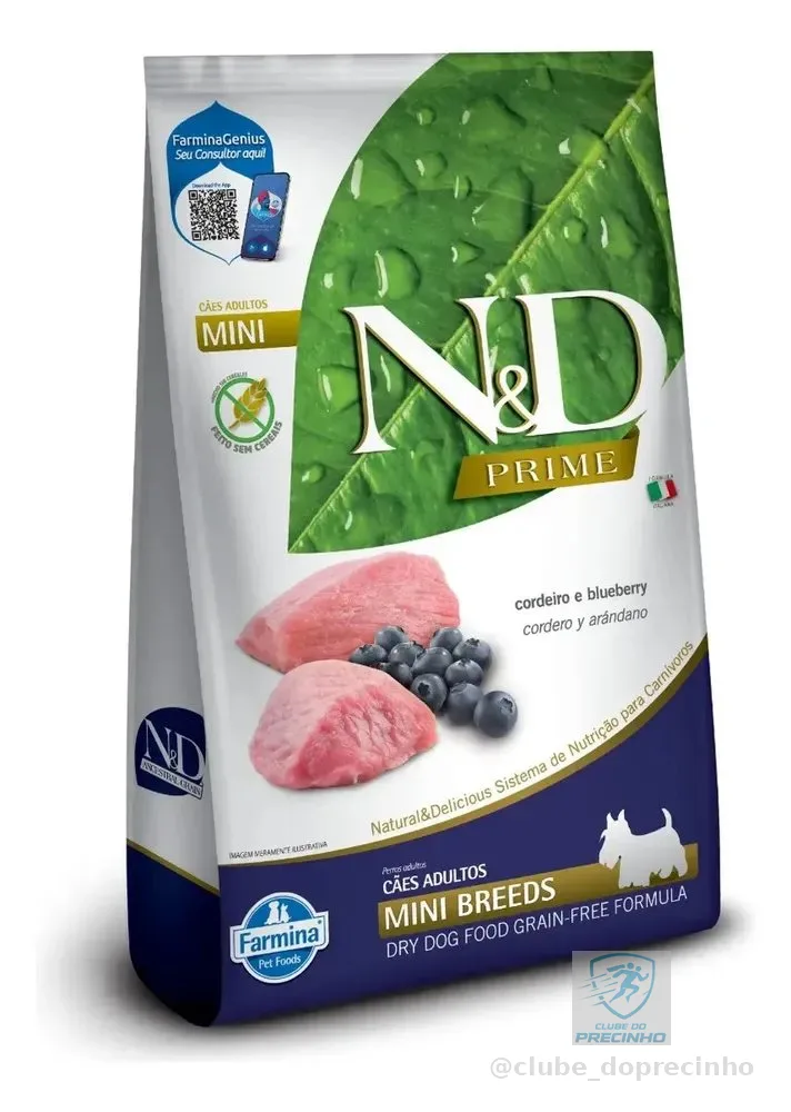 Alimento N&D Prime Selection para cão adulto de raza pequena sabor cordeiro de 2.5 kg