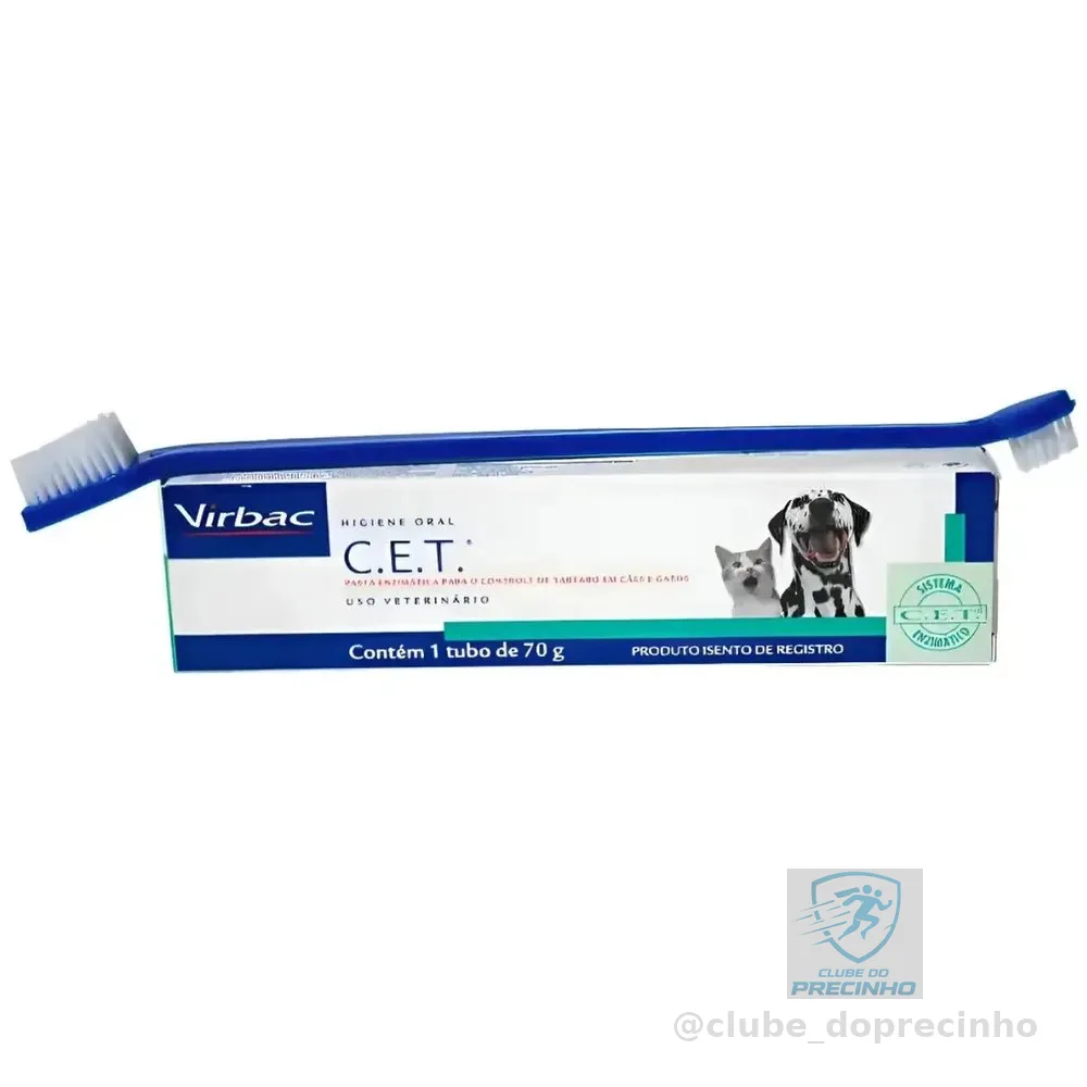 Kit Saúde Oral Virbac - C.e.t Pasta Com Necessaire E Escova Sabor Frango