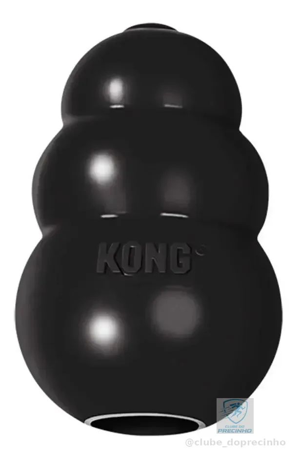 Brinquedo Kong Extreme Grande para Cães Mordedores Fortes Preto
