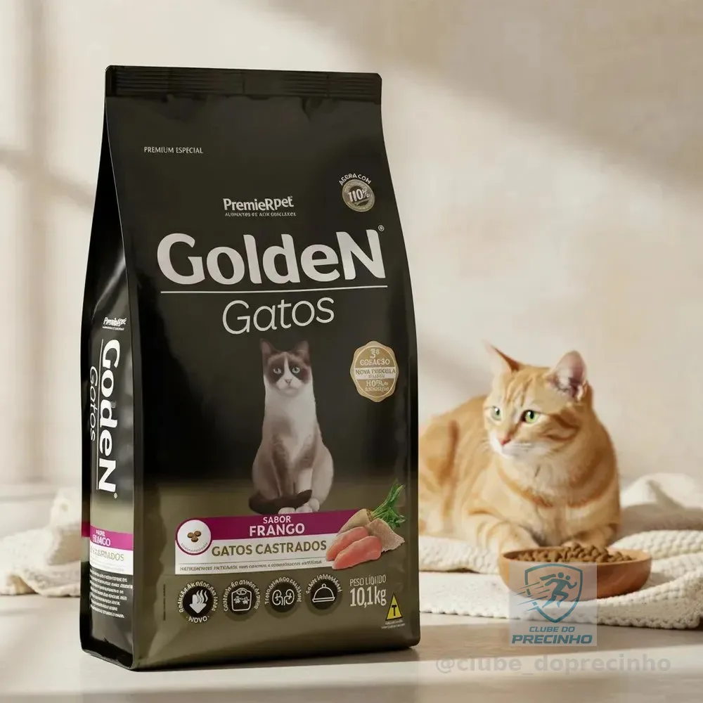 Ração Golden Premium Especial Gatos Adultos Castrados Frango 10,1kg