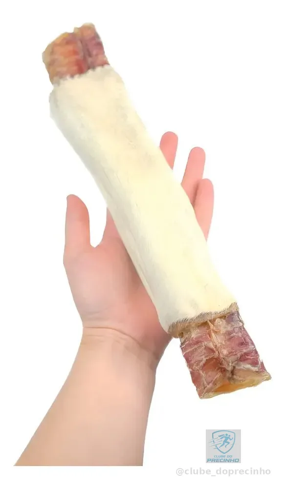 LUV Traqueia Bovina Natural Mordedor Cães Médio Grande 30cm