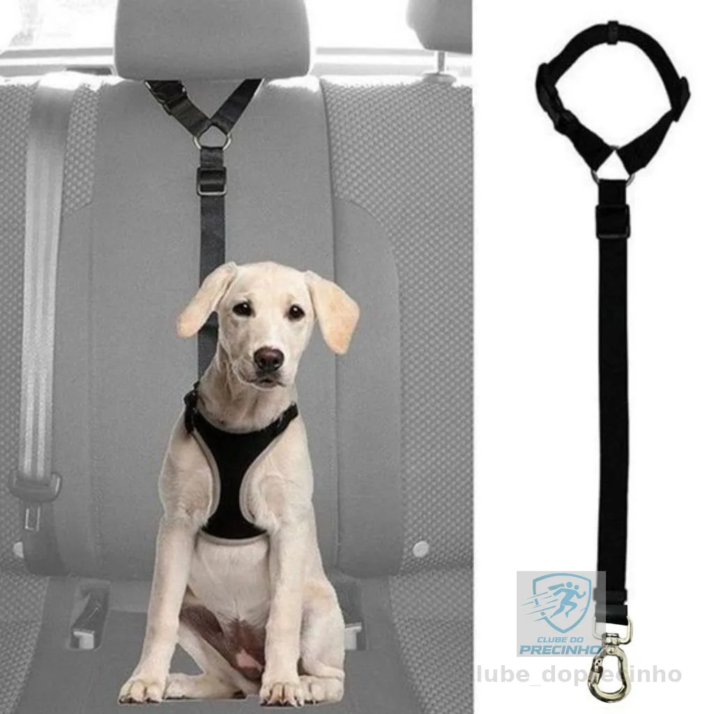 Cinto De Segurança Pet Veicular com Encosto De Cabeça para Cães de Médio e Grande Porte - Madiba Pet