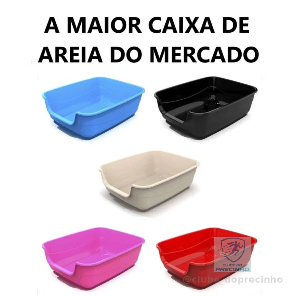 Caixa de Areia Gatos Grande 62x50x20 Furba Jumbox Pet Injet Maior do Mercado