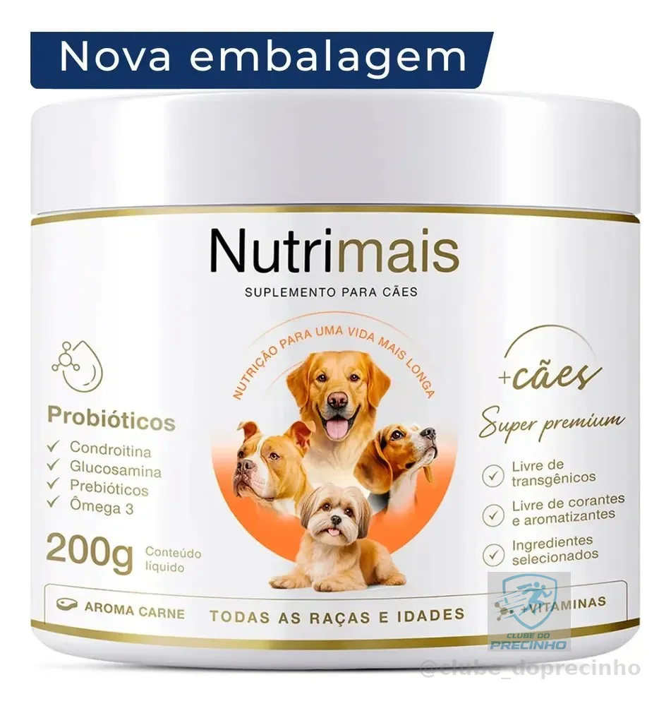 Suplemento Cães Pele Sensível Queda de Pelos Pele e Derme Nutrimais Probióticos 200g
