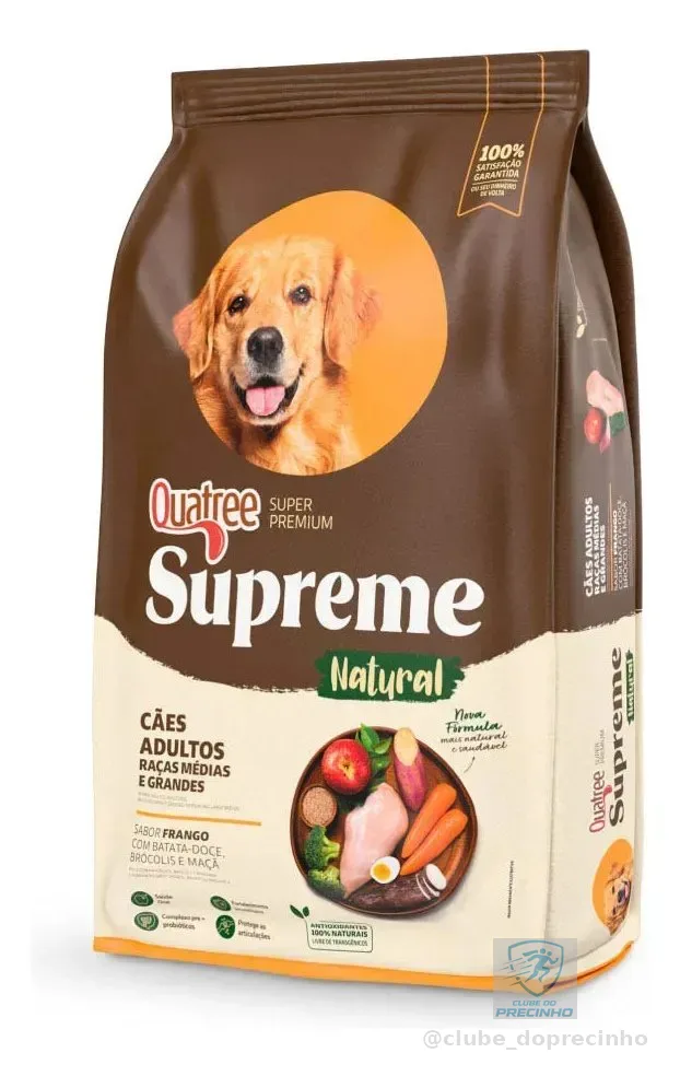 Quatree Supreme Cão Adulto Méd/Gran Frango Batata Doce 15kg