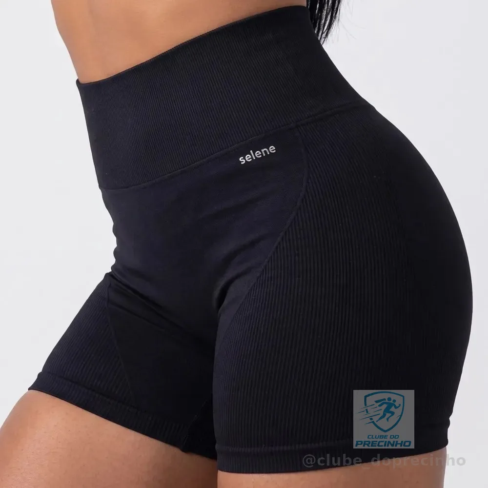 Short Academia Feminino Poliamida Selene Zero Transparência Preto Short Fitness Short Esportivo Short Legging Short Selene Short Poliamida Shortinho Gg Short Zero Transparência
