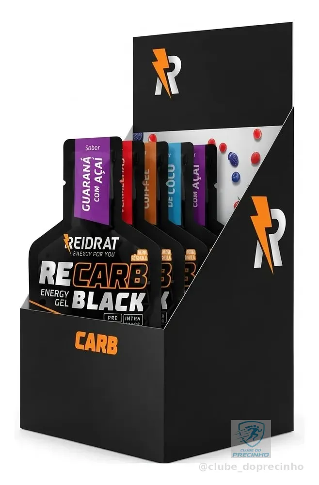 Gel Energético Recarb Black Mix Sabores Ciclismo Basquete Multisabor
