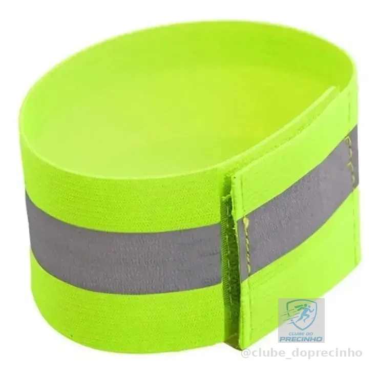 Kit 4 Faixas Refletivas Ajustáveis Corrida Bike Caminhada Verde 45cm
