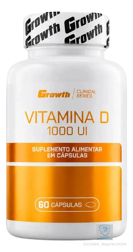Vitamina D 1000ui 60 Caps Growth Supplements - Sem Sabor Sem Sabor
