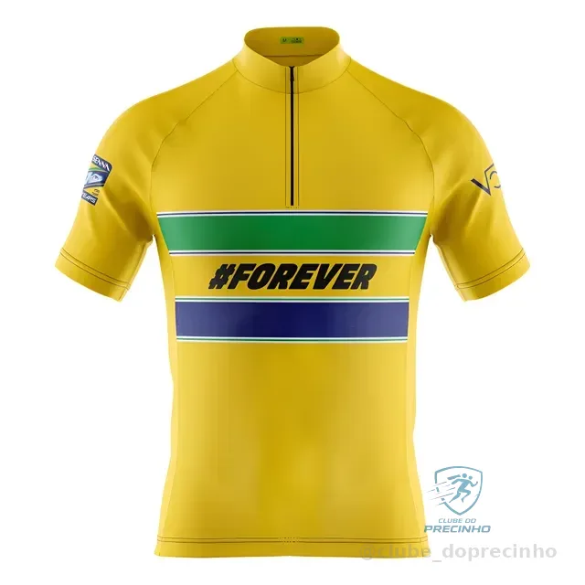 Camisa Ciclismo Amarelo Forever Senna Em Dry Fit Uv50+