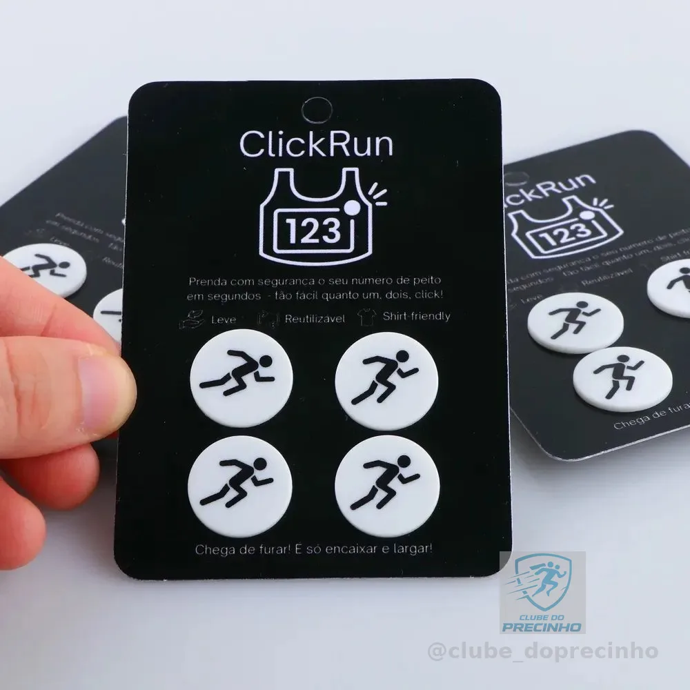 Botão Porta Número Para Corrida - Clickrun Branco Único