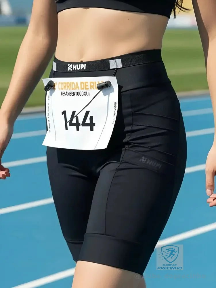 Cinto Porta Número Para Corrida Hupi Elástico Ajustável Preto