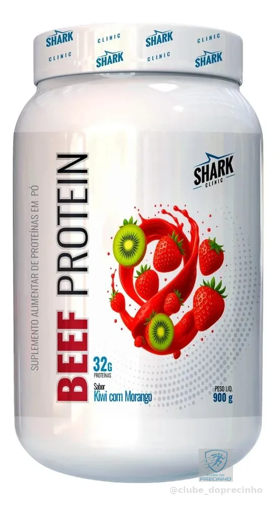 Suplemento Carne Bovina Beef Lactose 900g Morango C/kiwi Shark Pro