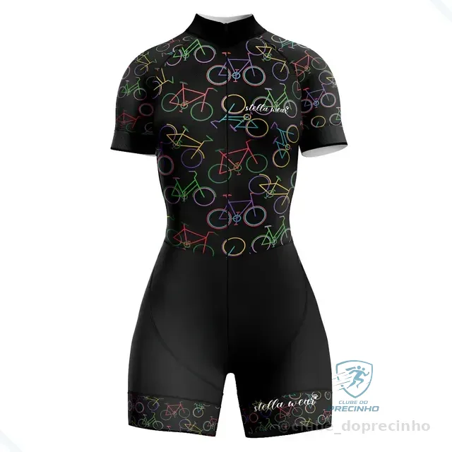 Macaquinho Ciclismo Feminino Roupa Ciclista Bikes Uv50+