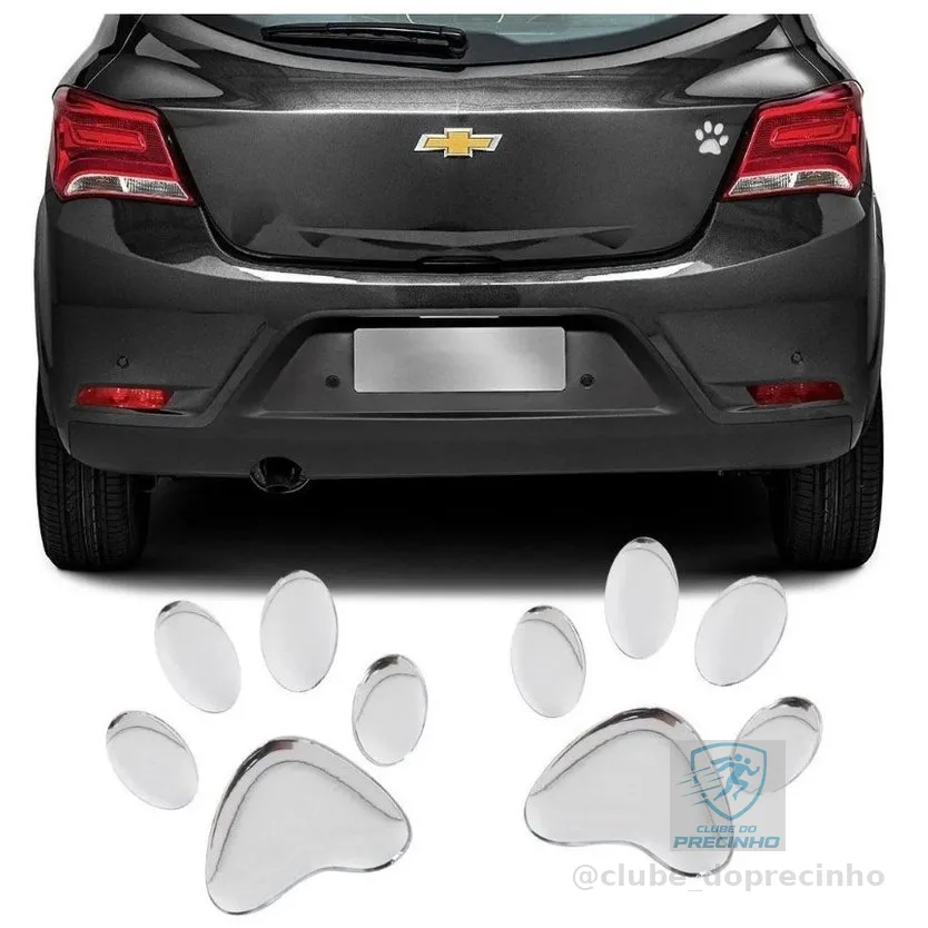 Adesivo 3D Resinado Patinhas Cachorro Alto Relevo Carro Moto - RES3004 48E44E4D58E4