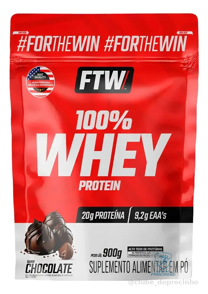 Whey Protein 100% Concentrado Refil 900g Ftw Sabor Chocolate Chocolate