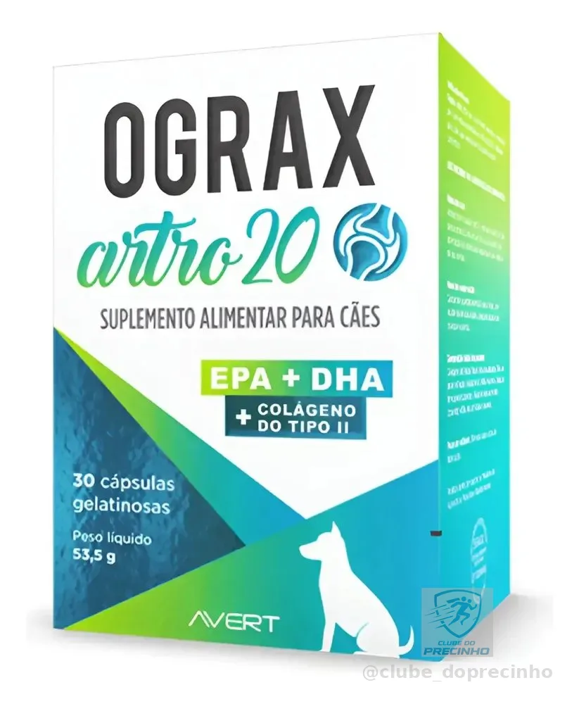 Ograx Artro 20 30 Cápsulas Suplemento Articular Para Cães