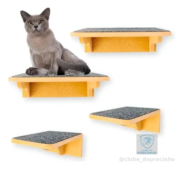Gatificacao Prateleiras Gatos 4pçs Montados Parafusados