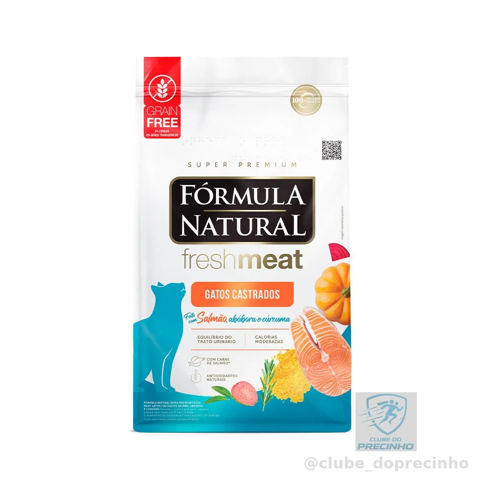 FORMULA NATURAL FRESH MEAT GATO CASTRADO SABOR SALMAO 10,1KG