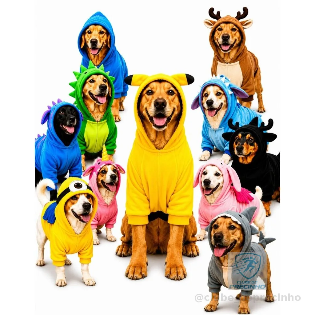 Fantasia Pet Inverno com Capuz Roupa Quente  Cachorro Soft